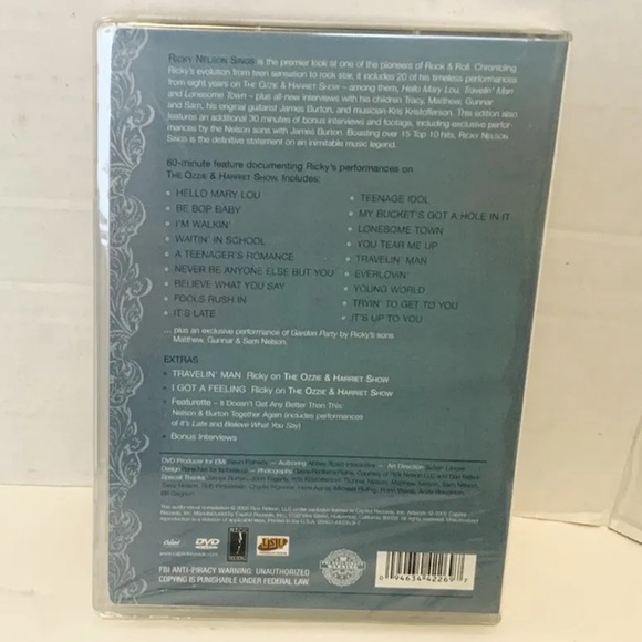 Ricky Nelson Sings DVD 2005 Music Video Brand New Factory Sealed - Picture 2 of 4